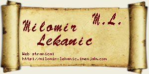 Milomir Lekanić vizit kartica